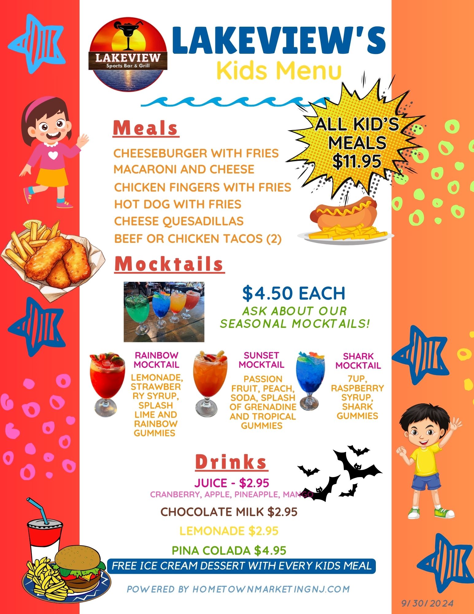 Lakeview Kid's Menu 9302024 1